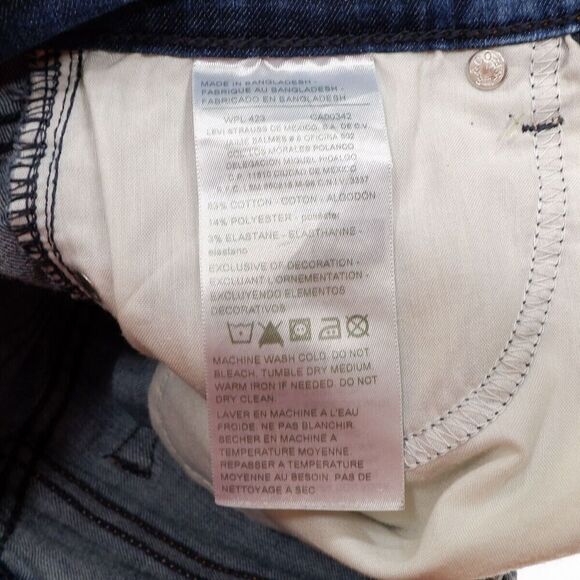 Denizen Shorts Juniors Size 3/26 High Rise Shortie Cuffed Blue Denim Measure W23 - Picture 7 of 9